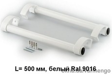 Ручка дверная прямая 500 мм, белая, Ral 9016.